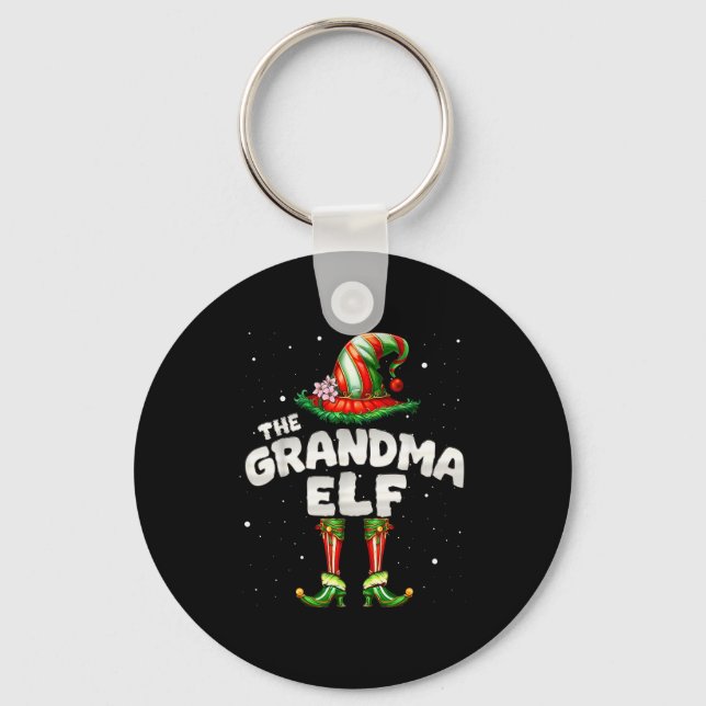 I'm The Grandma Elf Family Matching Group Christma Nyckelring (Framsida)
