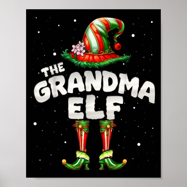 I'm The Grandma Elf Family Matching Group Christma Poster (Framsidan)