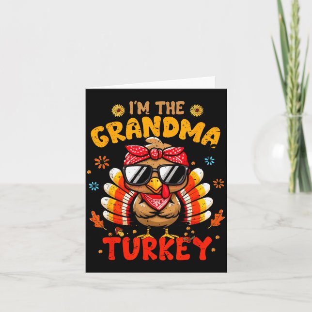 I'm The Grandma Turkey Matching Family Thanksgivin Kort (Framsida)