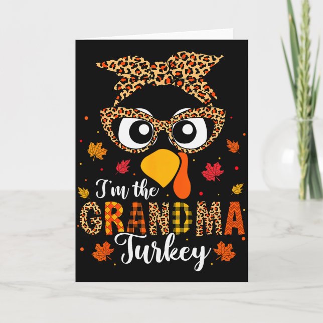 I'm The Grandma Turkey Matching Family Thanksgivin Kort (Framsida)