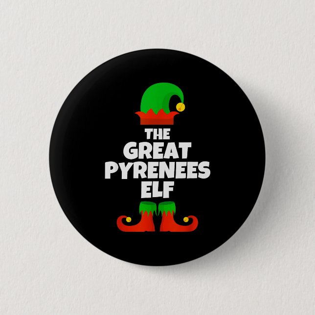 I'm The Great Pyrenees Elf Family Pajama Christmas Knapp (Framsida)