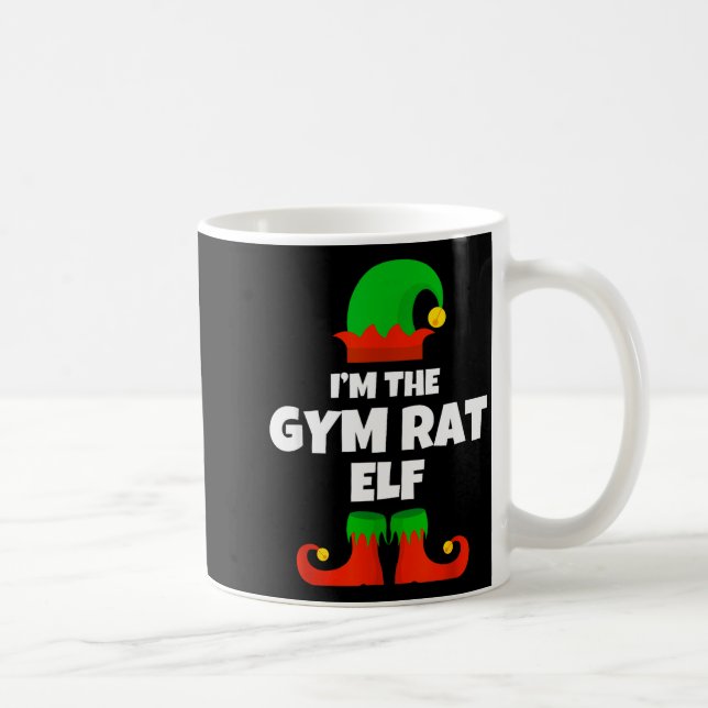 I'm The Gym Rat Elf Family Pajama Christmas Fitnes Kaffemugg (Höger)