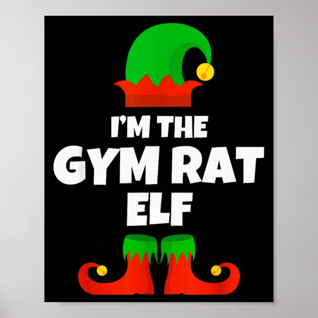 I'm The Gym Rat Elf Family Pajama Christmas Fitnes Poster (Framsidan)