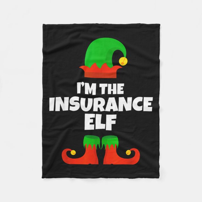 I'm The Insurance Elf Family Pajama Christmas Funn Fleecefilt (Framsidan)