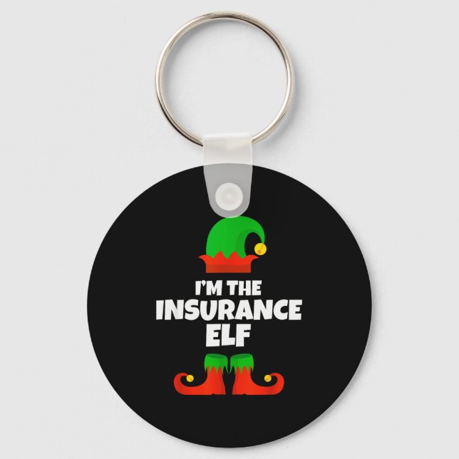 I'm The Insurance Elf Family Pajama Christmas Funn Nyckelring (Framsida)