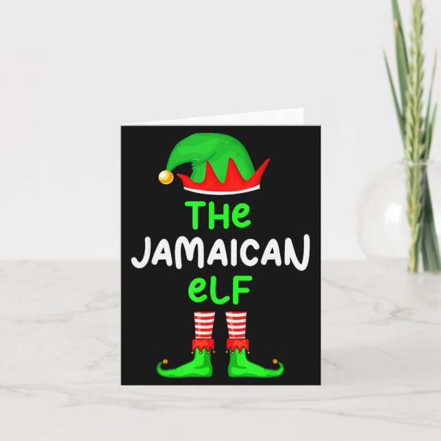 I'm The Jamaican Elf Jamaica Christmas Funny Pajam Kort (Framsida)
