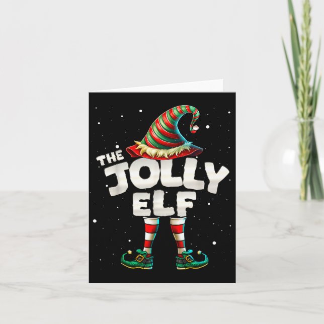 I'm The Jolly Elf Family Matching Group Christmas  Kort (Framsida)