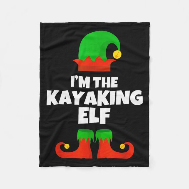 I'm The Kayaking Elf Family Pajama Christmas Kayak Fleecefilt (Framsidan)
