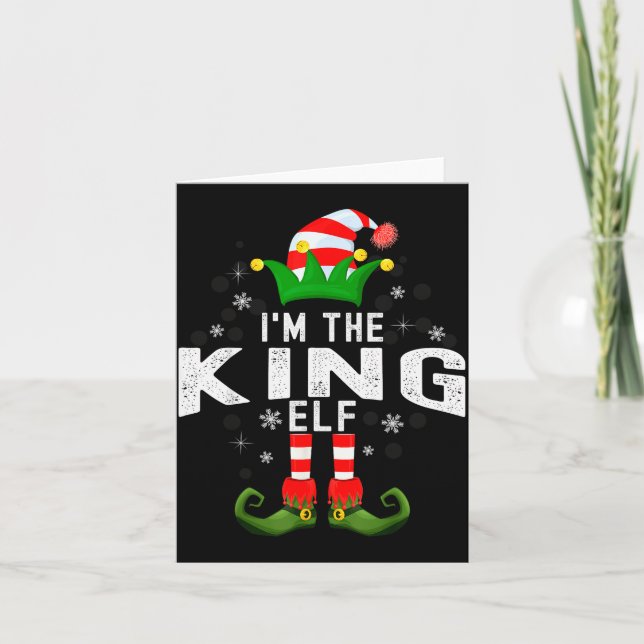 I'm The King Elf Christmas Family Pjs Costume  Kort (Framsida)