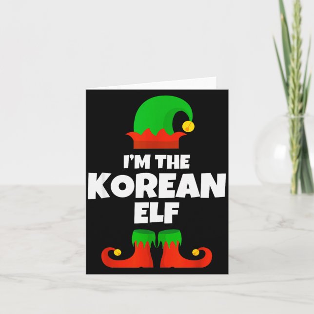 I'm The Korean Elf Family Pajama Christmas Funny K Kort (Framsida)