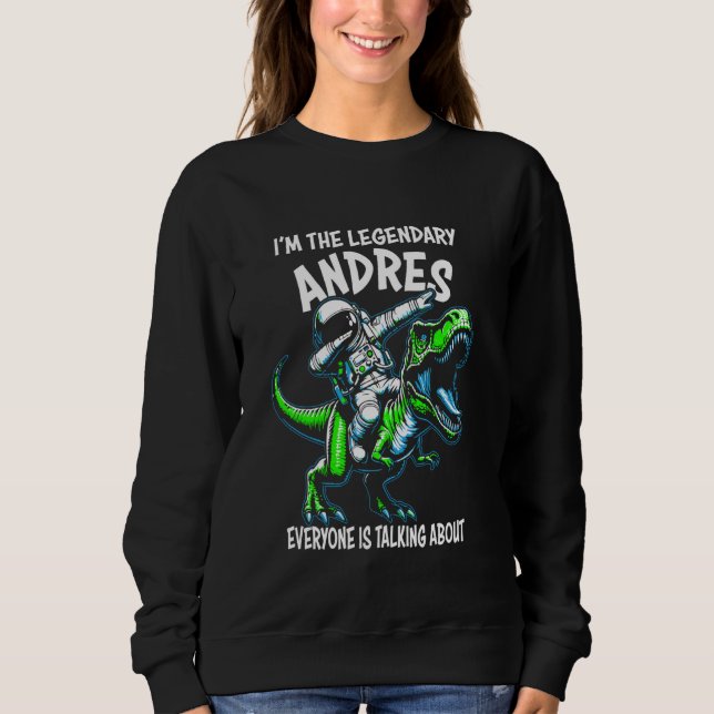 I'm The Legendary Andres Funny Astronaut Dinosaur  T Shirt (Framsida)