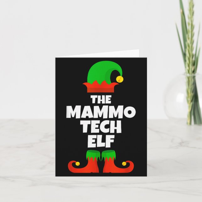 I'm The Mammo Tech Elf Family Pajama Christmas Mam Kort (Framsida)