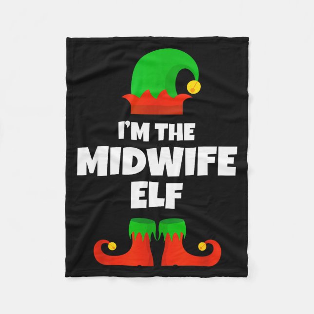 I'm The Midwife Elf Family Pajama Christmas Funny  Fleecefilt (Framsidan)