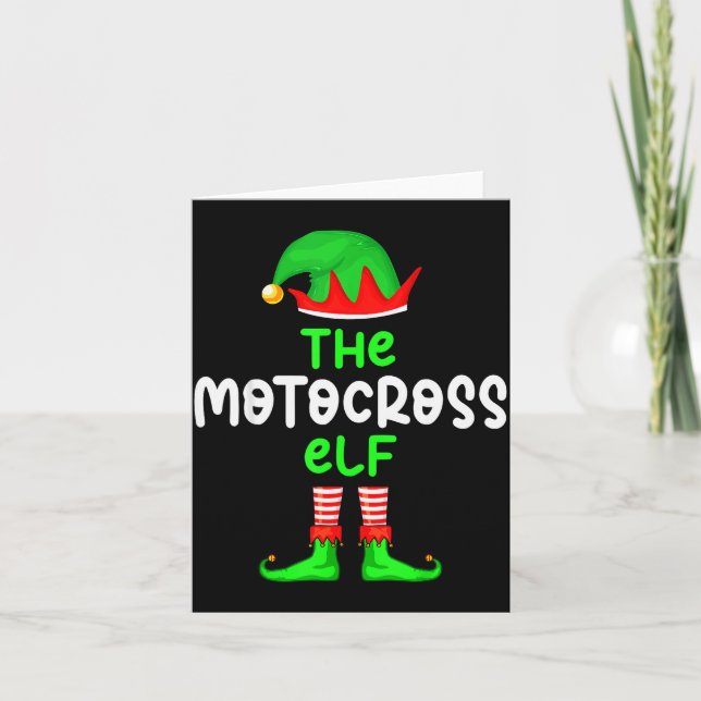 I'm The Motocross Elf Dirt Bike Christmas Matching Kort (Framsida)
