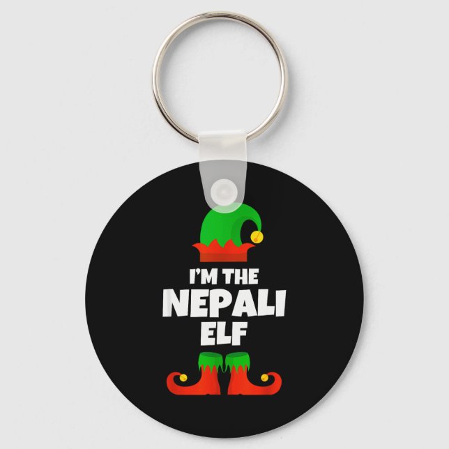 I'm The Nepali Elf Family Pajama Christmas Funny N Nyckelring (Framsida)