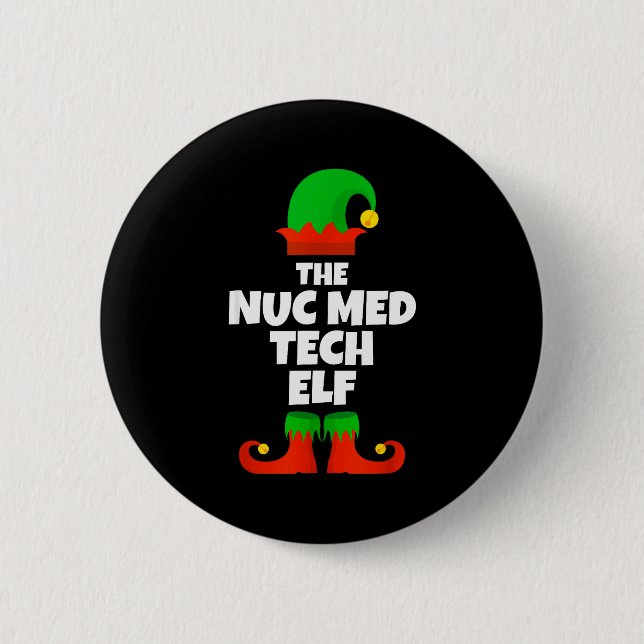 I'm The Nuc Med Tech Elf Family Pajama Christmas F Knapp (Framsida)