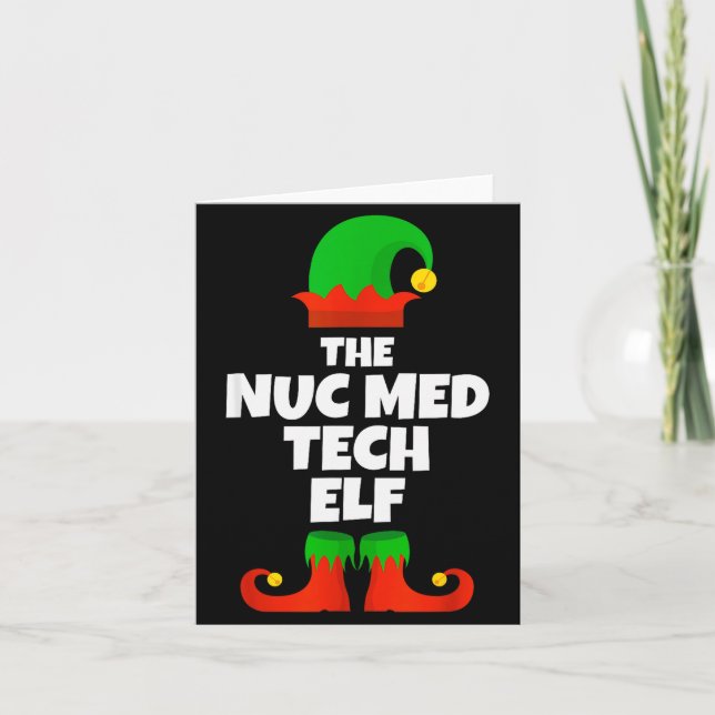 I'm The Nuc Med Tech Elf Family Pajama Christmas F Kort (Framsida)