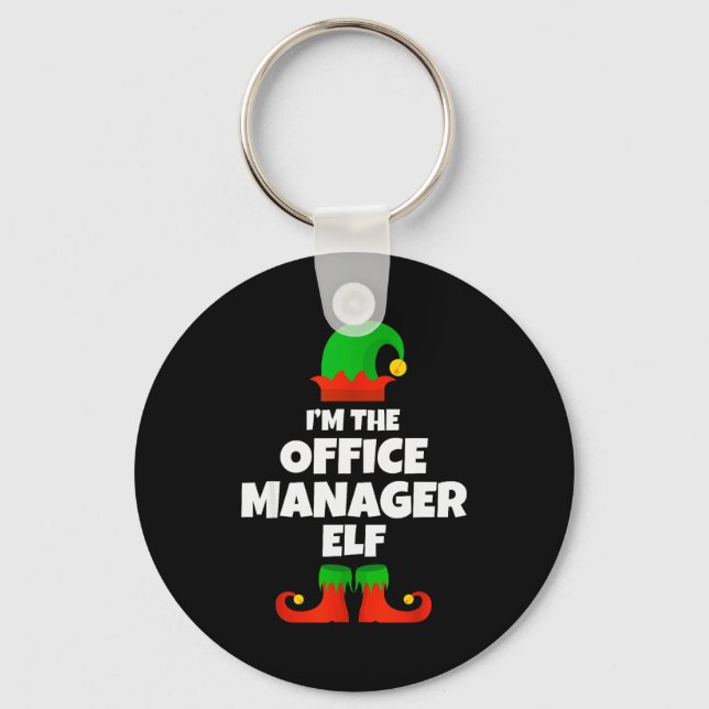 I'm The Office Manager Elf Family Pajama Christmas Nyckelring (Framsida)