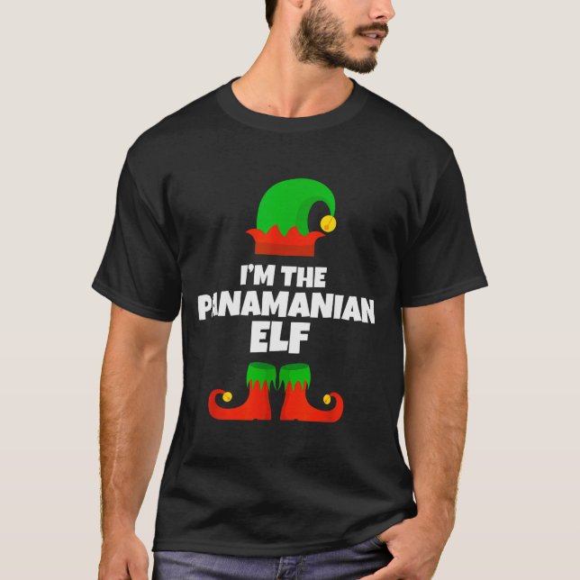 I'm The Panamanian Elf Family Pajama Christmas Fun T Shirt (Framsida)