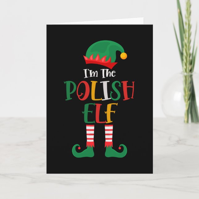 Im The Polish Elf Matching Christmas Kort (Framsida)