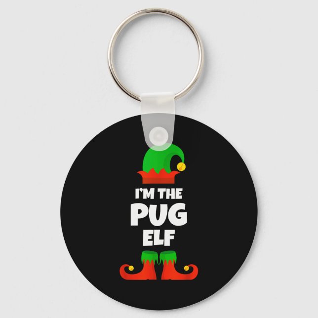 I'm The Pug Elf Family Pajama Christmas Funny Dog  Nyckelring (Framsida)