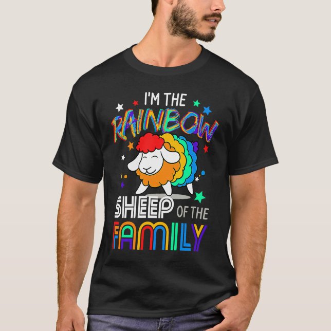 I'm The Rainbow Gay Sheep Of The Family Gay Pride T Shirt (Framsida)