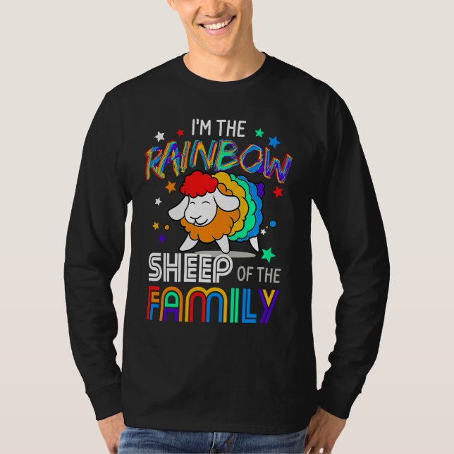 I'm The Rainbow Gay Sheep Of The Family Gay Pride T Shirt (Framsida)