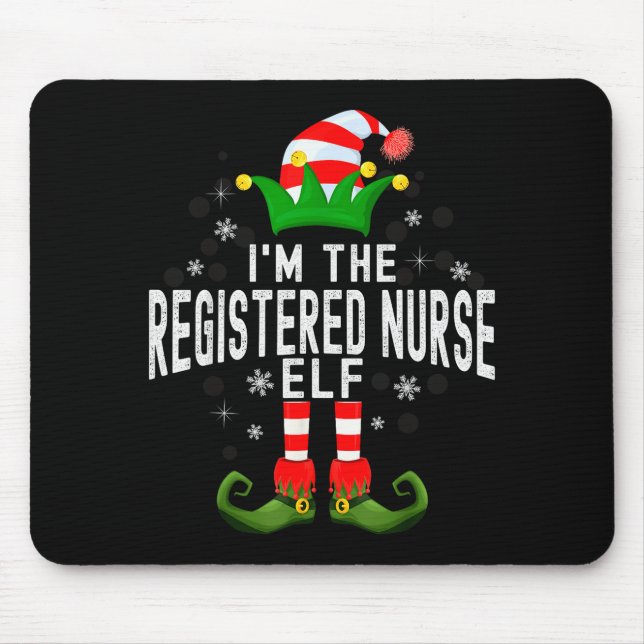 I'm The Registered Nurse Elf Christmas Family Pjs  Musmatta (Framsidan)