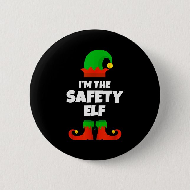 I'm The Safety Elf Family Pajama Christmas Funny  Knapp (Framsida)