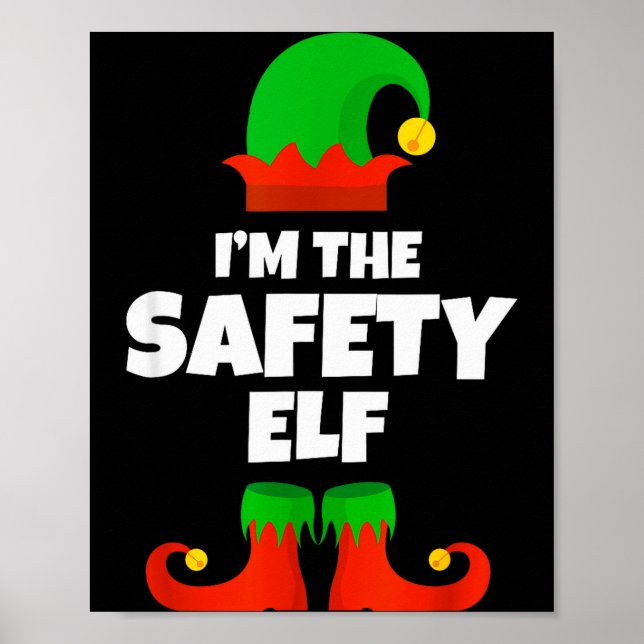 I'm The Safety Elf Family Pajama Christmas Officer Poster (Framsidan)