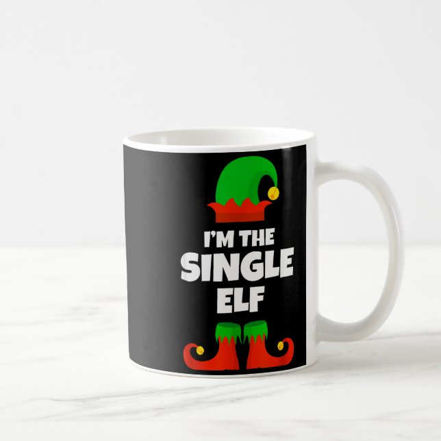 I'm The Single Elf Family Pajama Christmas Funny  Kaffemugg (Höger)