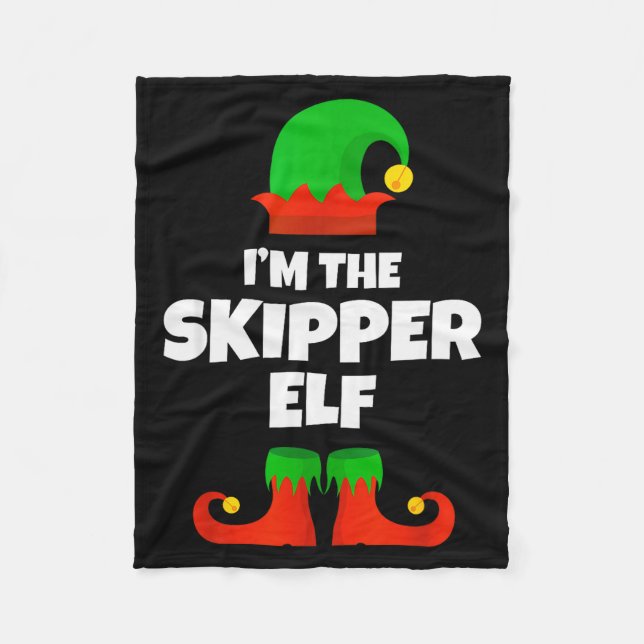 I'm The Skipper Elf Family Pajama Christmas Funny  Fleecefilt (Framsidan)