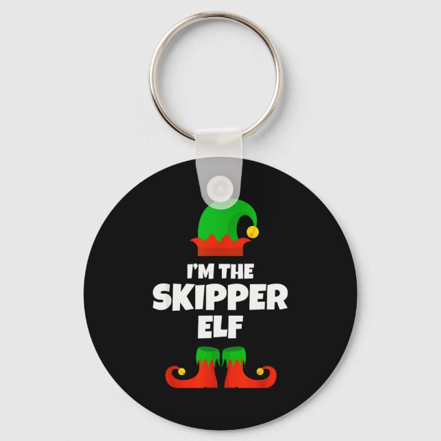 I'm The Skipper Elf Family Pajama Christmas Funny  Nyckelring (Framsida)