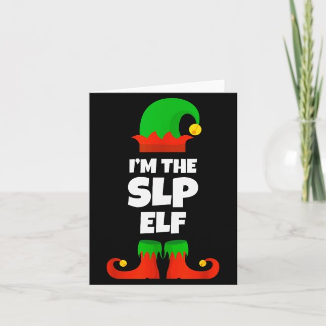 I'm The Slp Elf Family Pajama Christmas Speech Lan Kort (Framsida)