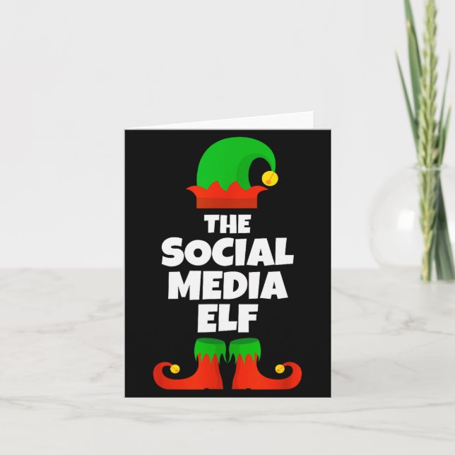 I'm The Social Media Elf Family Pajama Christmas F Kort (Framsida)