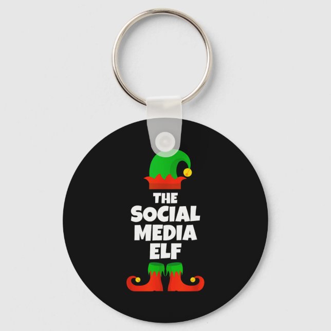 I'm The Social Media Elf Family Pajama Christmas F Nyckelring (Framsida)