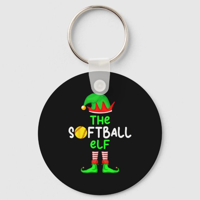 I'm The Softball Elf Christmas Family Matching Paj Nyckelring (Framsida)