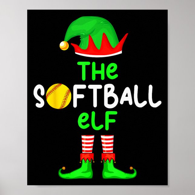 I'm The Softball Elf Christmas Family Matching Paj Poster (Framsidan)
