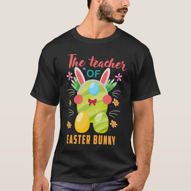 I'm The Teacher Bunny Easter Day Rabbit Family Mat T Shirt (Framsida)