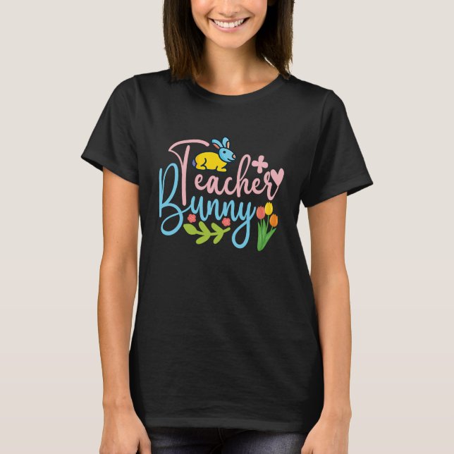 I'm The Teacher Bunny Easter Day Rabbit Family Mat T Shirt (Framsida)