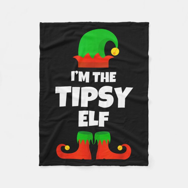 I'm The Tipsy Elf Family Pajama Christmas Funny  Fleecefilt (Framsidan)