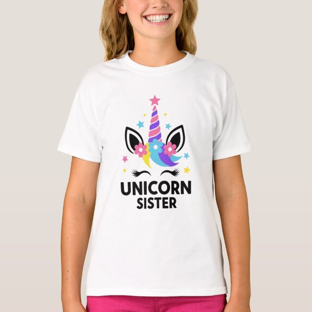 I'm The Unicorn Sister Kids Birthday T-Shirt (Framsida)