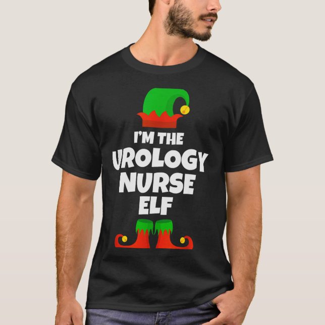I'm The Urology Nurse Elf Family Pajama Christmas  T Shirt (Framsida)