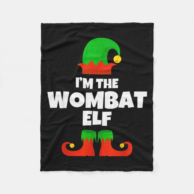 I'm The Wombat Elf Family Pajama Christmas Funny  Fleecefilt (Framsidan)