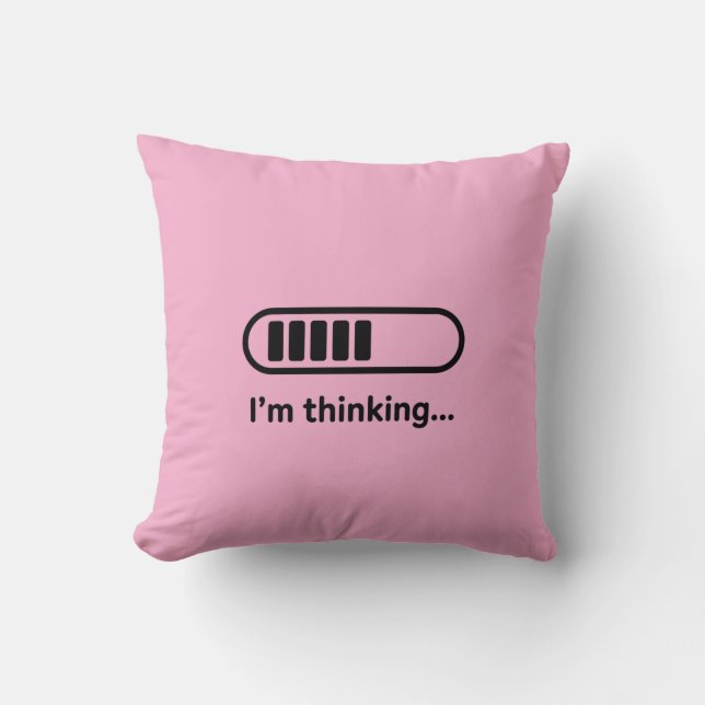 I'm Thinking... Loading Progress Bar Pink Minimali Kudde (Framsida)