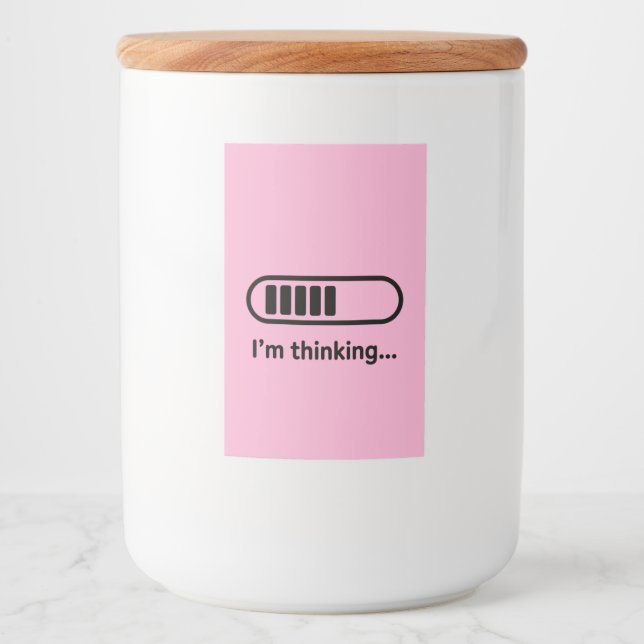 I'm Thinking... Loading Progress Bar Pink Minimali Mat Etikett (Framsida)
