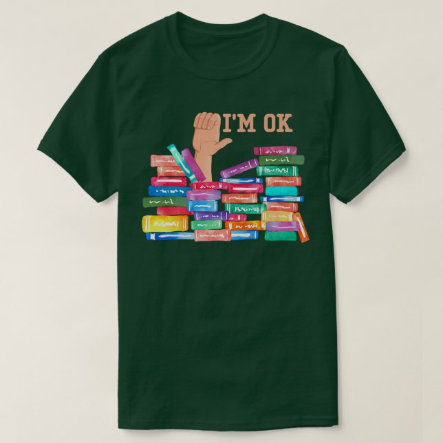 IM tog vild om bokar, bok älskare och bokalkohol T Shirt (Design framsida)