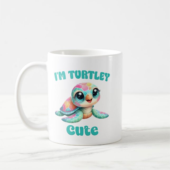 Im Turtley Söt Rolig Sköldpadds Konst Kaffemugg (Vänster)
