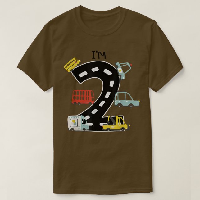I'm Two 2 Year Old Birthday Boy Garbage Truck Todd T Shirt (Design framsida)