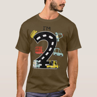 I'm Two 2 Year Old Birthday Boy Garbage Truck Todd T Shirt